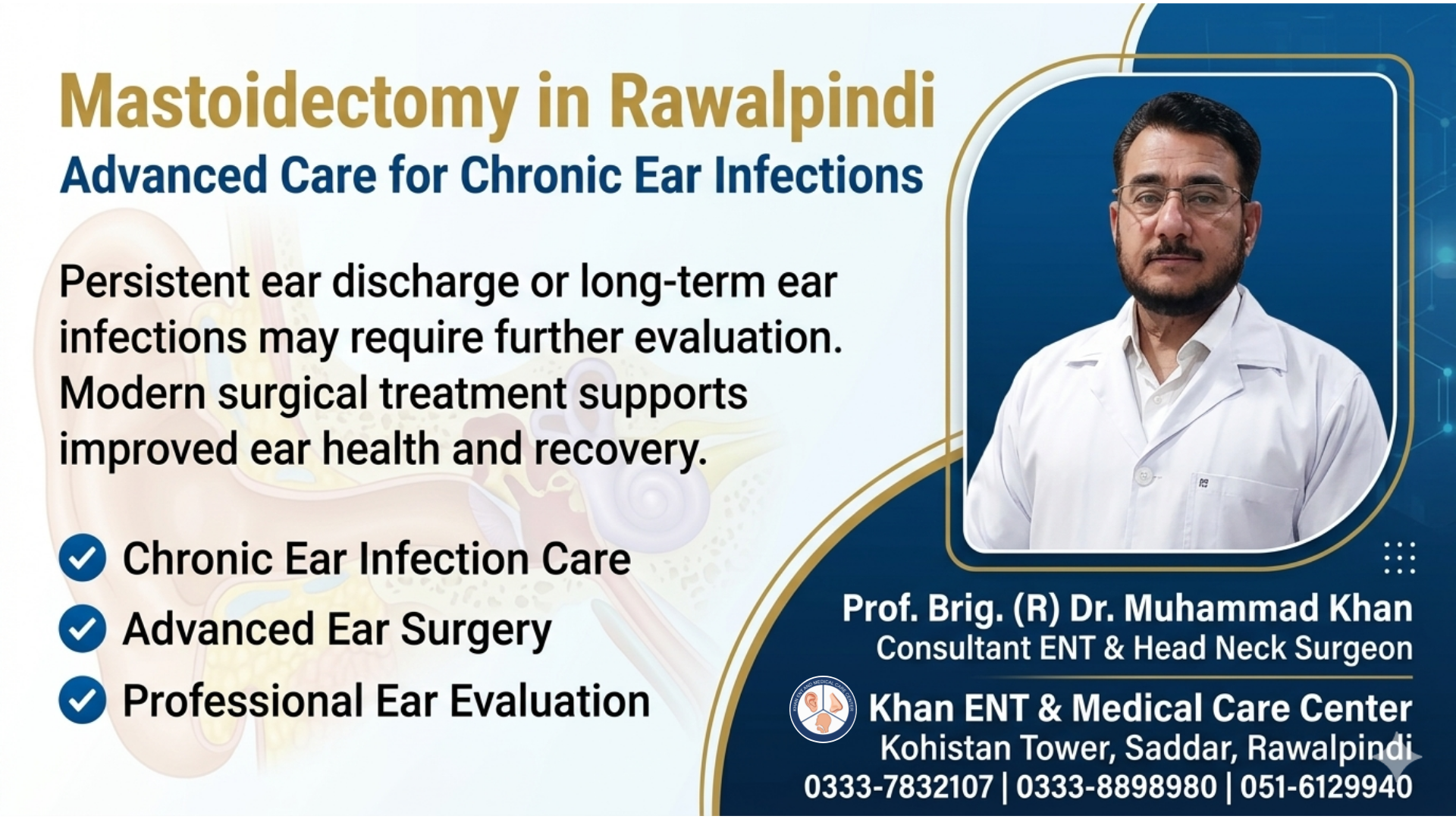 Mastoidectomy in Rawalpindi – Treating Chronic Ear Infections Effectively Mastoidectomy in Rawalpindi - Treating Chronic Ear Infections Effectively