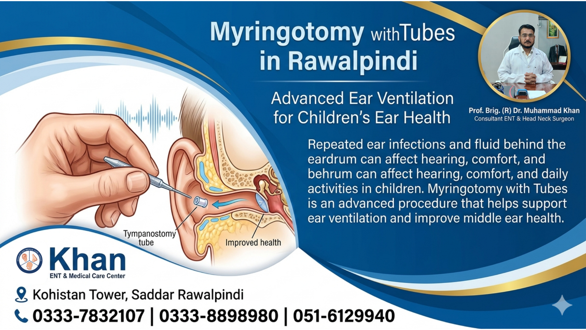 Myringotomy with Tubes in Rawalpindi – A Parent’s Guide to Ear Ventilation Myringotomy with Tubes in Rawalpindi - A Parent’s Guide to Ear Ventilation