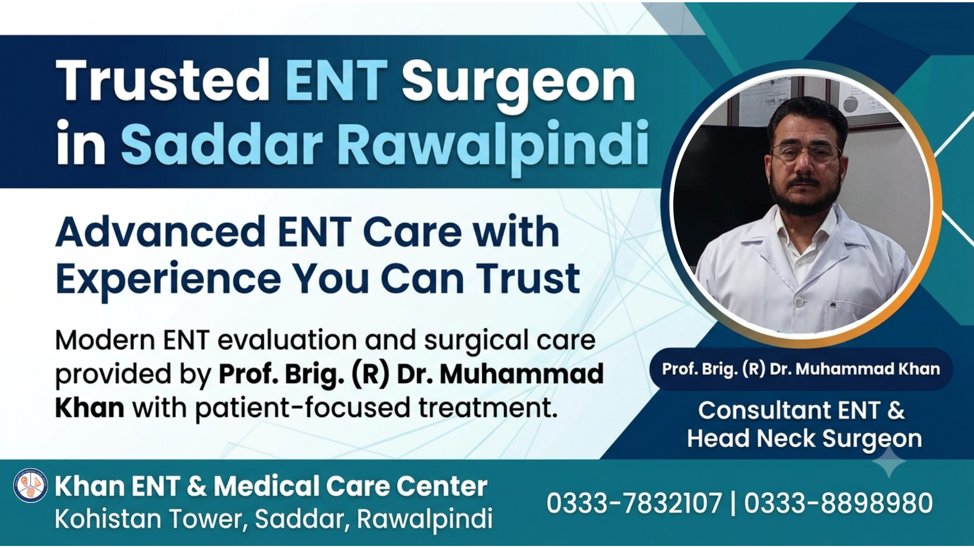 Why Saddar Residents Choose Brig (R) Dr. Muhammad Khan for ENT Surgery